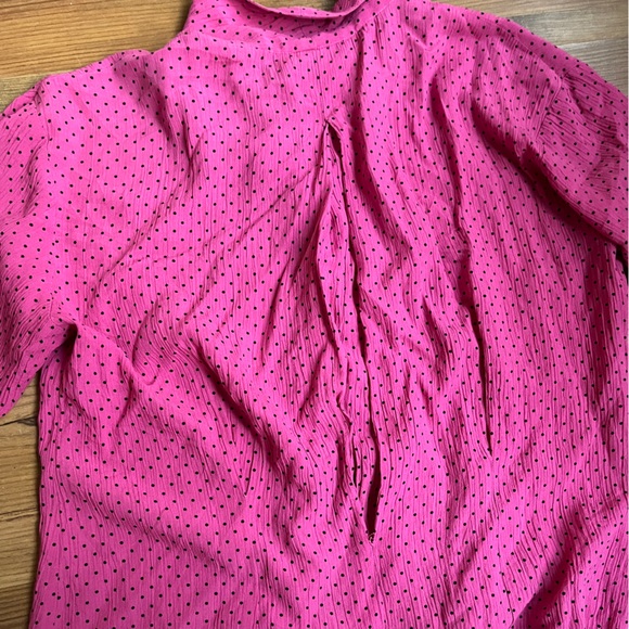 Vintage Christian Dior Crepe Short Sleeve Button Up Blouse - Picture 6 of 7